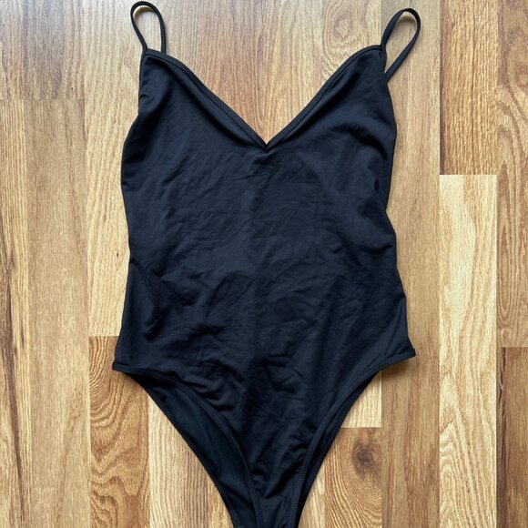 J. Crew Other - J. Crew Cheeky V-neck Black One Piece Swimsuit with Strappy Back
